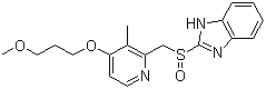 structure of CAS# 117976-89-3, Rabeprazole;2-[[4-(3-methoxypropoxy)-3-methyl-pyridin-2-yl]methylsulfinyl]-1H-benzoimidazole