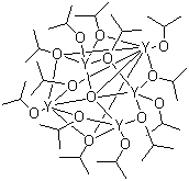 structure of CAS# 118458-20-1, Yttrium isopropoxide oxide;Tridecakis(isopropanolato)(oxo)pentayttrium; Tridecaisopropanolatooxopentayttrium