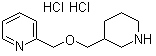 structure of CAS# 1184981-83-6, 2-[(3-Piperidinylmethoxy)methyl]pyridine hydrochloride
