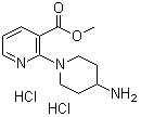 structure of CAS# 1185307-21-4, 2-(4-Amino-1-piperidinyl)-3-pyridinecarboxylic acid methyl ester hydrochloride