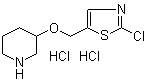 结构式 CAS# 1185309-44-7, 3-[(2-氯-5-噻唑基)甲氧基]哌啶盐酸盐
