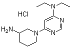 结构式 CAS# 1185310-90-0, 6-(3-氨基-1-哌啶基)-N,N-二乙基-4-嘧啶胺盐酸盐