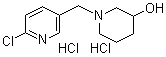 structure of CAS# 1185313-88-5, 1-[(6-Chloro-3-pyridinyl)methyl]-3-piperidinol hydrochloride