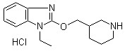 structure of CAS# 1185318-85-7, 1-Ethyl-2-(3-piperidinylmethoxy)-1H-benzimidazole hydrochloride