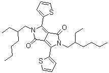结构式 CAS# 1185885-86-2, 2,5-双(2-乙基己基)-3,6-双(噻吩-2-基)吡咯并[3,4-c]吡咯-1,4(2H,5H)-二酮