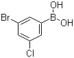 structure of CAS# 1186403-17-7, B-(3-Bromo-5-chlorophenyl)boronic acid