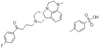 structure of CAS# 1187020-80-9, 1-(4-Fluorophenyl)-4-[(6bR,10aS)-2,3,6b,9,10,10a-hexahydro-3-methyl-1H-pyrido[3',4':4,5]pyrrolo[1,2,3-de]quinoxalin-8(7H)-yl]-1-butanone 4-methylbenzenesulfonate (1:1);ITI 007