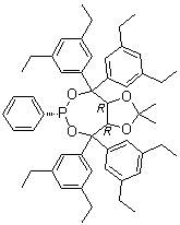 结构式 CAS# 1187446-93-0, (3aR,8aR)-4,4,8,8-四(3,5-二乙基苯基)四氢-2,2-二甲基-6-苯基-1,3-二氧杂环戊烯并[4,5-e][1,3,2]二氧杂磷杂卓