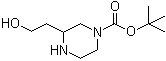 结构式 CAS# 1188265-73-7, 3-(2-羟基乙基)哌嗪-1-羧酸叔丁酯