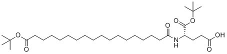 structure of CAS# 1188328-39-3, Octa(OtBu)-Glu-OtBu;(4S)-5-tert-butoxy-4-[(18-tert-butoxy-18-oxo-octadecanoyl)amino]-5-oxo-pentanoic acid
