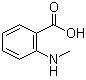 structure of CAS# 119-68-6, 2-(Methylamino)benzoic acid;N-Methyl-2-aminobenzoic acid; N-Methyl-o-aminobenzoic acid; N-Methylanthranilic acid; NSC 3782; o-(Methylamino)benzoic acid; o-N-Methylaminobenzoic acid