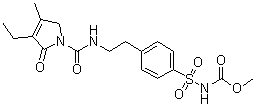 [[4-[2-[[(3-Ethyl-2,5-dihydro-4-methyl-2-oxo-1H-pyrrol-1-yl)carbonyl]amino]ethyl]phenyl]sulfonyl]carbamic acid methyl ester molecular structure (CAS 119018-30-3)