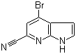 structure of CAS# 1190310-18-9, 4-Bromo-1H-pyrrolo[2,3-b]pyridine-6-carbonitrile