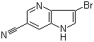 structure of CAS# 1190311-98-8, 3-Bromo-1H-pyrrolo[3,2-b]pyridine-6-carbonitrile