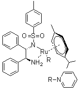 structure of CAS# 1192483-27-4, [[(1S,2S)-2-Amino-1,2-diphenylethyl](4-toluenesulfonyl)amido](p-cymene)(pyridine)ruthenium(II)