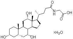 structure of CAS# 1192657-83-2, Glycocholic acid hydrate;N-[(3alpha,5beta,7alpha,12alpha)-3,7,12-Trihydroxy-24-oxocholan-24-yl]glycine hydrate (1:?)