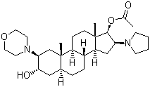 结构式 CAS# 119302-24-8, (2b,3a,5a,16b,17b)-17-乙酰氧基-3-羟基-2-(4-吗啉基)-16-(1-吡咯烷基)雄甾烷