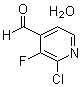 structure of CAS# 1196156-07-6, 2-Chloro-3-fluoro-4-pyridinecarboxaldehyde hydrate
