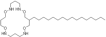 structure of CAS# 1196157-85-3, Nitrate ionophore VI;9-Hexadecyl-1,7,11,17-tetraoxa-2,6,12,16-tetraazacycloeicosane