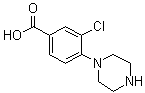 结构式 CAS# 1197193-06-8, 3-氯-4-(哌嗪-1-基)苯甲酸