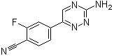 结构式 CAS# 1197377-47-1, 4-(3-氨基-1,2,4-三嗪-6-基)-2-氟苯甲腈