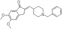 structure of CAS# 120014-07-5, 1-Benzyl-4-(5,6-dimethoxy-1-oxoindan-2-ylindenemethyl)piperidine;2-[(1-Benzyl-4-piperidyl)methyleen]-5,6-dimethoxyindan-1-on