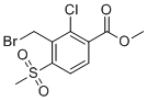 structure of CAS# 120100-44-9, Methyl 3-bromomethyl-2-chloro-4-methylsulfonylbenzoate
