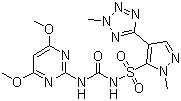结构式 CAS# 120162-55-2, 四唑嘧磺隆; 1-[(4,6-二甲氧基嘧啶-2-基)-3-[1-甲基-4-(2-甲基-2H-四唑-5-基)吡唑]-5-基磺酰基]脲
