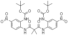 N,N'-[(2,2-Dimethyl-1,3-dioxo-1,3-propanediyl)bis[imino(5-nitro-2,1-phenylene)]]biscarbamic acid C,C'-bis(1,1-dimethylethyl) ester molecular structure (CAS 1201641-96-4)