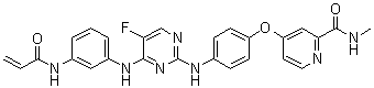 结构式 CAS# 1202759-32-7, 4-[4-[[5-氟-4-[[3-[(1-氧代-2-丙烯-1-基)氨基]苯基]氨基]-2-嘧啶基]氨基]苯氧基]-N-甲基-2-吡啶甲酰胺