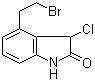 结构式 CAS# 120427-95-4, 4-(2-溴乙基)-3-氯-1,3-二氢-2H-吲哚-2-酮