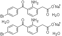 结构式 CAS# 120638-55-3, 溴芬酸钠水合物; 溴芬那酸钠水合物; (2-氨基-3-(4-溴苯甲酰)苯基)乙酸钠水合物
