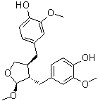 structure of CAS# 1206464-65-4, 4,4'-[[(2S,3S,4S)-Tetrahydro-2-methoxy-3,4-furandiyl]bis(methylene)]bis[2-methoxyphenol]