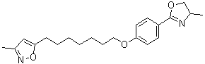 5-[7-[4-(4,5-Dihydro-4-methyl-2-oxazolyl)phenoxy]heptyl]-3-methylisoxazole molecular structure (CAS 120666-36-6)