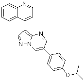 结构式 CAS# 1206711-16-1, 4-[6-[4-异丙氧基苯基]吡唑并[1,5-a]嘧啶-3-基]喹啉
