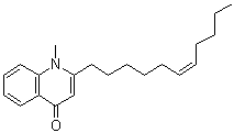 结构式 CAS# 120693-49-4, 1-甲基-2-(6Z)-6-十一碳烯-1-基-4(1H)-喹啉酮