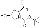 structure of CAS# 1207852-93-4, (2S,4S)-2-(Difluoromethyl)-4-hydroxy-1-pyrrolidinecarboxylic acid 1,1-dimethylethyl ester