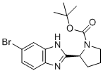 (S)-tert-butyl 2-(6-bromo-1H-benzo[d]imidazol-2-yl)pyrrolidine-1-carboxylate molecular structure (CAS 1208007-67-3)