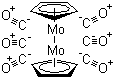structure of CAS# 12091-64-4, Cyclopentadienylmolybdenum tricarbonyl dimer;Hexacarbonylbis(eta5-cyclopenta-2,4-dien-1-yl)dimolybdenum