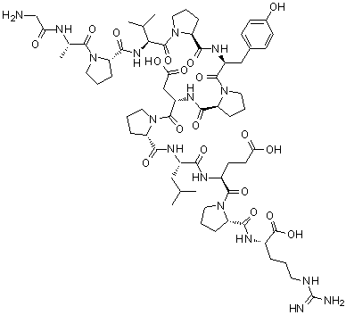 structure of CAS# 120944-72-1, Glycyl-L-alanyl-L-prolyl-L-valyl-L-prolyl-L-tyrosyl-L-prolyl-L-alpha-aspartyl-L-prolyl-L-leucyl-L-alpha-glutamyl-L-prolyl-L-arginine