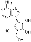 structure of CAS# 120964-45-6, (1S,2R,5R)-5-(4-Amino-1H-imidazo[4,5-c]pyridin-1-yl)-3-(hydroxymethyl)-3-cyclopentene-1,2-diol hydrochloride (1:1);1H-Imidazo[4,5-c]pyridine, 3-cyclopentene-1,2-diol deriv.