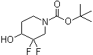 structure of CAS# 1209780-71-1, 3,3-Difluoro-4-hydroxy-1-piperidinecarboxylic acid 1,1-dimethylethyl ester
