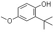 structure of CAS# 121-00-6, 4-Methoxy-6-tert-butylphenol;2-tert-Butyl-4-methoxyphenol; 2-tert-Butyl-p-methoxyphenol; 3-(1,1-Dimethylethyl)-4-hydroxyanisole; 3-BHA; 3-tert-Butyl-4-hydroxyanisole; 3-tert-Butyl-p-hydroxyanisole; 4-Hydroxy-3-tert-butylanisole; 4-Methoxy-2-tert-butylphenol