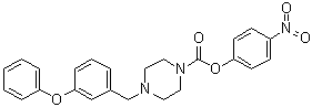 structure of CAS# 1210004-12-8, JZL 195;4-[(3-Phenoxyphenyl)methyl]-1-piperazinecarboxylic acid 4-nitrophenyl ester