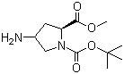 structure of CAS# 121148-00-3, N-Boc-trans-4-amino-L-proline methyl ester;1-tert-Butyl 2-methyl (2S,4R)-4-aminopyrrolidine-1,2-dicarboxylate