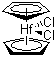 structure of CAS# 12116-66-4, Hafnocene dichloride;Bis(cyclopentadienyl)hafnium dichloride