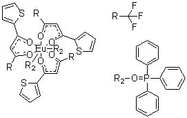 三[4,4,4-三氟-1-(2-噻吩基)-1,3-丁二酮]双(氧化三苯基膦)铕分子结构 (CAS 12121-29-8)