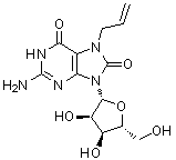 结构式 CAS# 121288-39-9, 7-烯丙基-8-氧代鸟苷