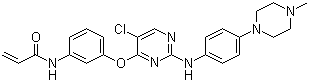 结构式 CAS# 1214265-56-1, WZ 3146; N-[3-[[5-氯-2-[[4-(4-甲基-1-哌嗪基)苯基]氨基]-4-嘧啶基]氧基]苯基]-2-丙烯酰胺