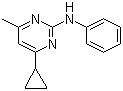 结构式 CAS# 121552-61-2, 嘧菌环胺; 4-环丙基-6-甲基-N-苯基嘧啶-2-胺